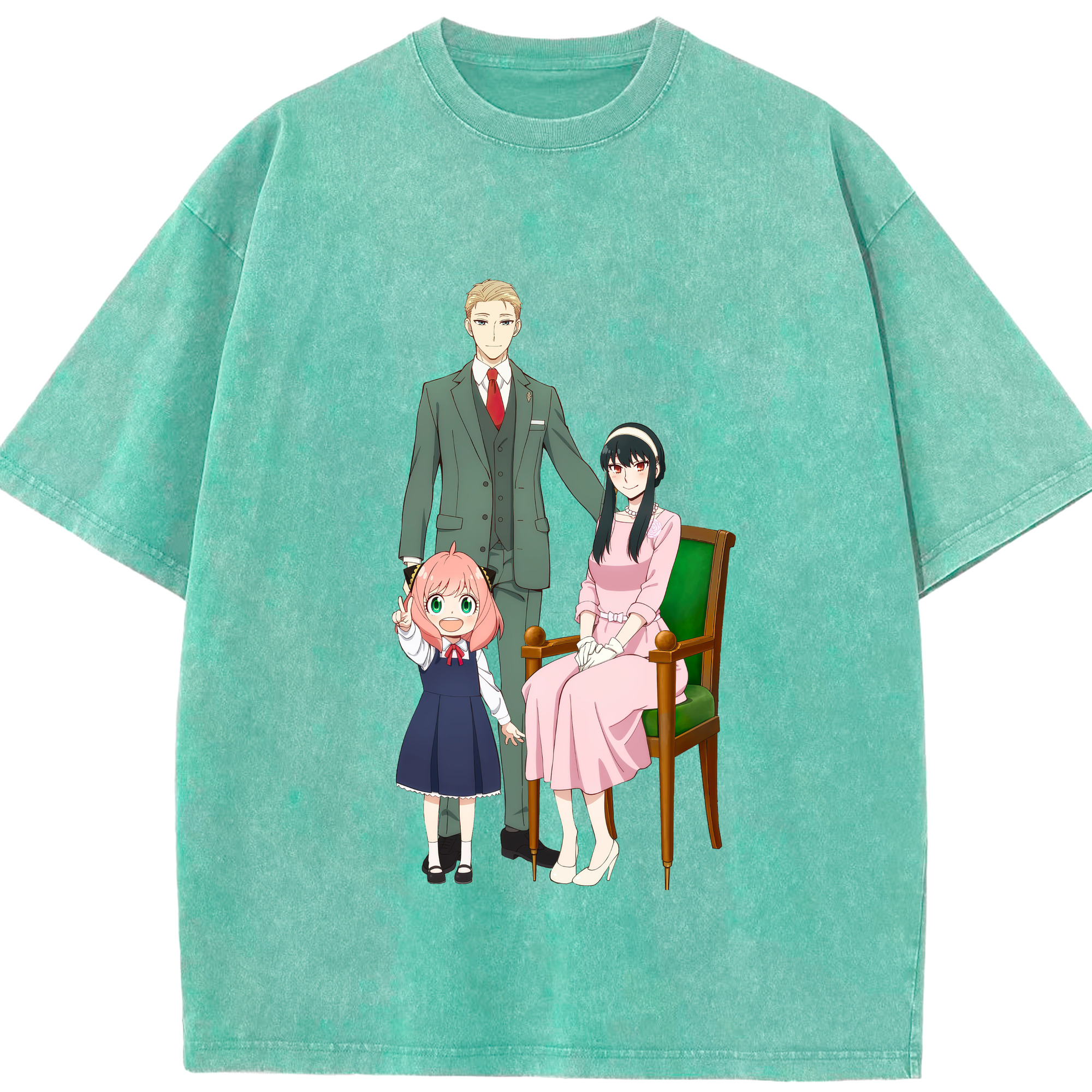 （画像用） SPY×FAMILY间谍家家酒 綿100% ヴィンテージ風 半袖Tシャツ（フロントプリント）